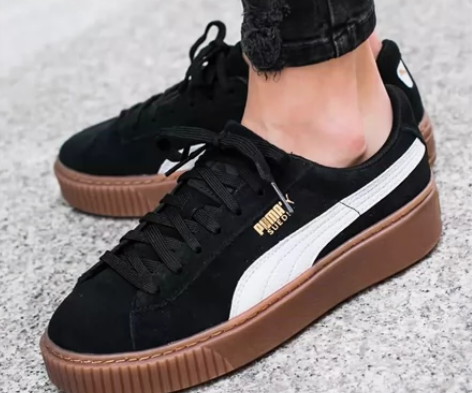 Puma+彪马+suede+黑粽同款厚底增...