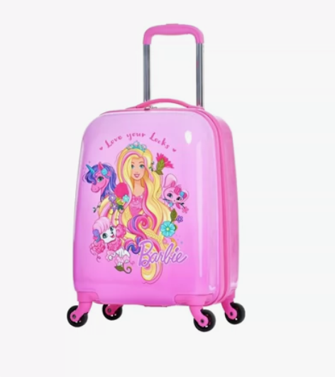 18寸Barbie 儿童拉杆箱万向轮小孩女...
