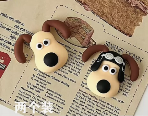 飞行员掌门狗配件创意3D立体贴可爱卡通小狗...