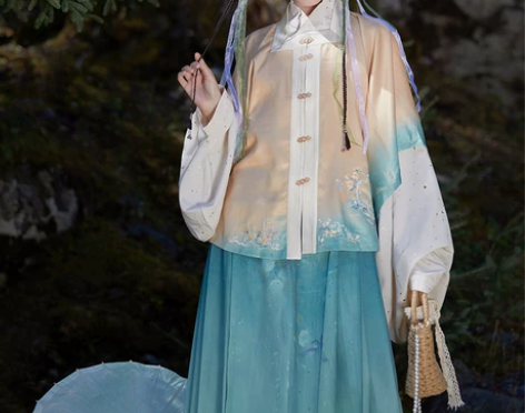 【出】可分期，七月夕 莺萝 明制渐变色方领...