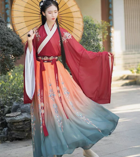 珍缕正品原创千禧情汉服女中国风齐腰白菜整套...