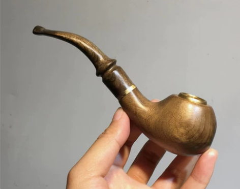 阴沉木乌木全木烟斗实木老式高档男士手工烟嘴...
