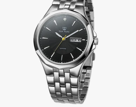 新品热卖 天王表钢带男士石英表 商务休闲情...