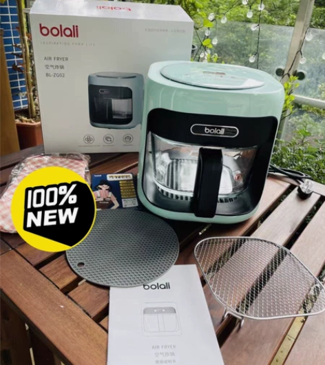 博拉利空气炸锅玻璃可视化家用多功能小型透明...