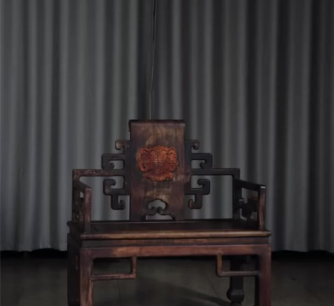 清晚期 老红木 卷纹腿宝座 运费到付详情：...