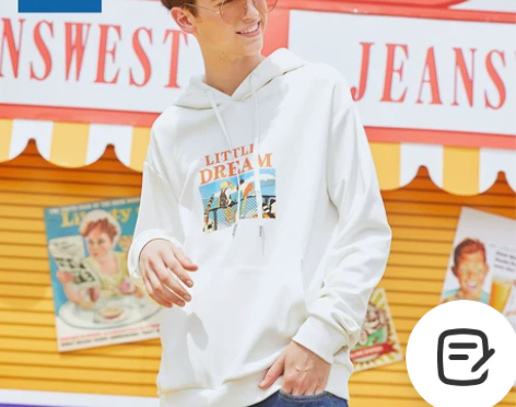 真维斯连帽卫衣男2019秋装新款字母印花长...