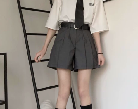 ?PINKSAVIOR恰同学少年打褶优雅学...