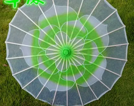 透明绢纱演出道具伞茉莉花开舞蹈跳舞伞旗袍走...