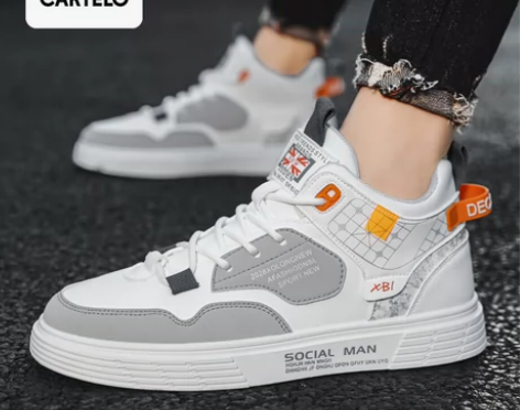 卡帝乐鳄鱼鞋子男高帮板鞋潮流百搭休闲运动学...