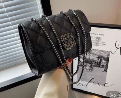 2022新款女包单肩包带盖斜挎包休闲菱格链...