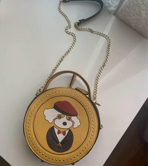 稻草人圆形包包，可以斜挎 单肩都行，八成新...