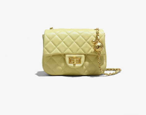 【嫩嫩小鸡黄】小羊皮菱格链条包 软呼呼小鸡...