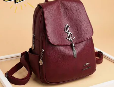 [真皮 双肩包 ]女真皮韩版百搭大容量女包...