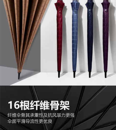天堂伞雨伞男士双人自动大号车载16骨长柄伞...
