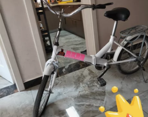 闲置20寸轻便自行车,车链条有锈,车把手也...