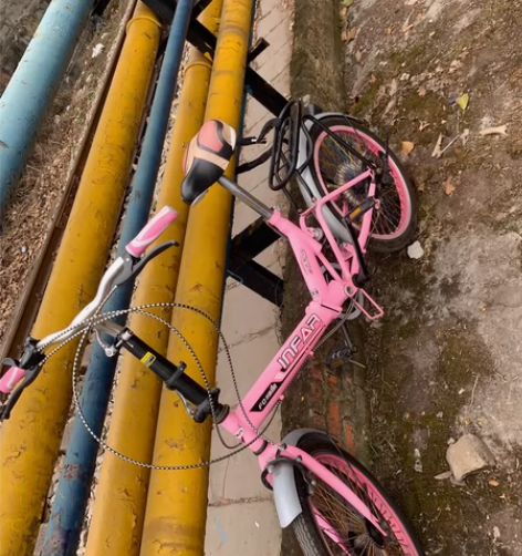 变速折叠自行车，骑行轻便，左边脚蹬有破损，...