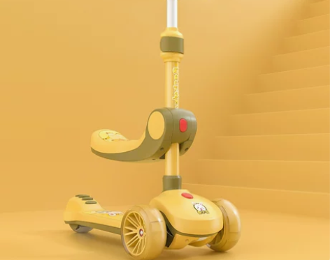 兔小贝儿童滑板车单脚滑可坐可骑滑滑折叠8女...