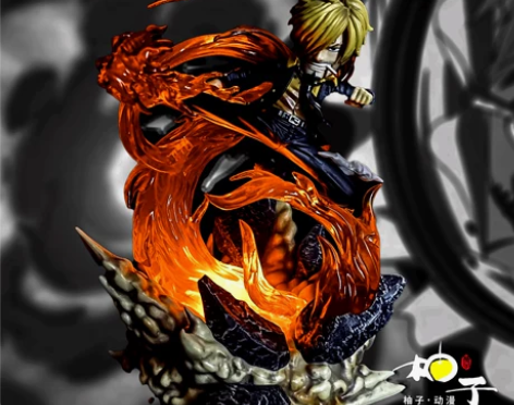 海贼王GK手办山治香吉士恶魔风腿火焰战斗