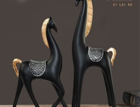 北欧马摆件客厅酒柜装饰品玄关室内家居创意电...