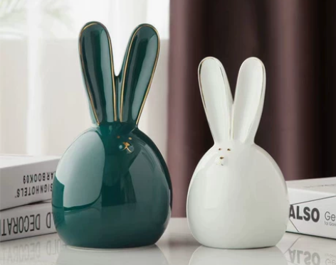 北欧轻奢风兔子小摆件客厅电视柜创意摆设卧室...