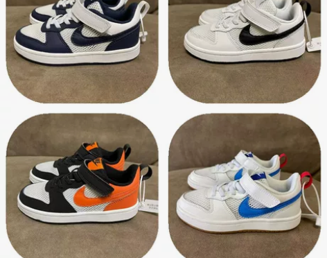 新款童鞋空军一号网面透气男女儿童运动鞋大小...