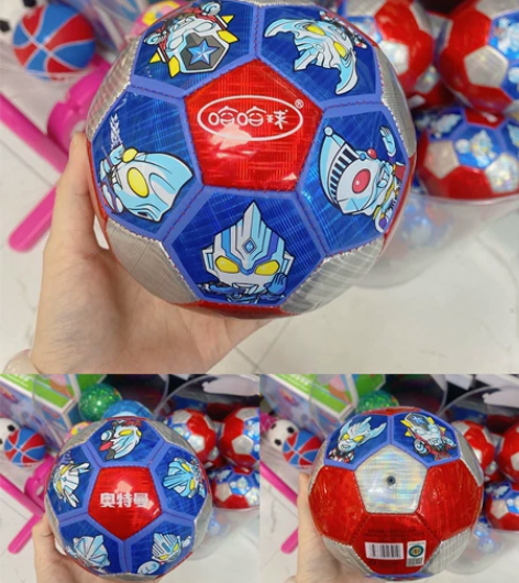 哈哈球儿童小猪佩奇足球奥特曼镭射足球2号球...