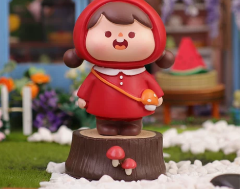 车载卡通蘑菇女孩摆件创意儿童房装饰品生日礼...