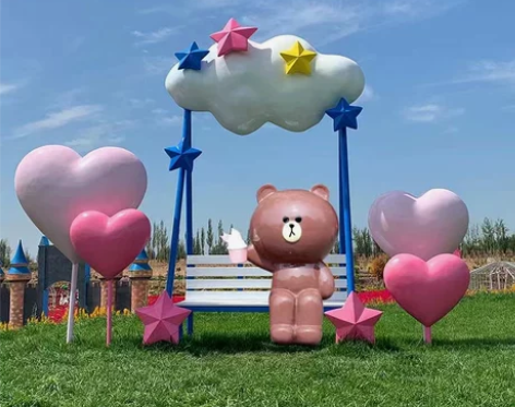 户外网红卡通云朵秋千座椅装饰商场景区幼儿园...