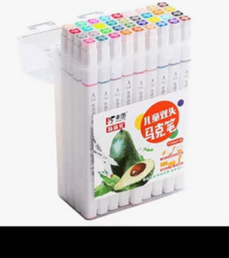 彩色双头马克笔硬头18色套装水性油性小学生...