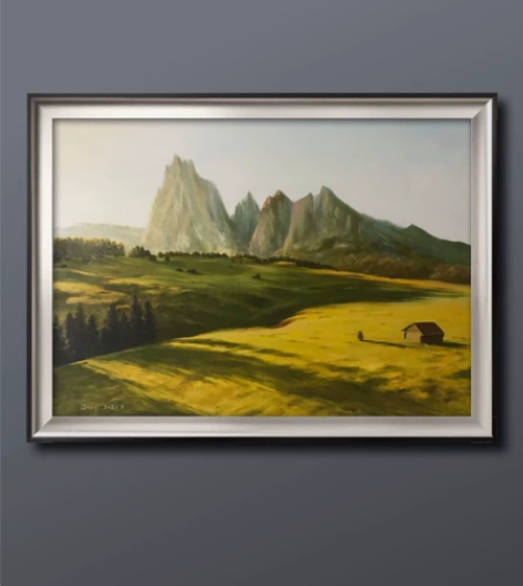 手绘油画风景 简约现代 尺寸：50*70厘...