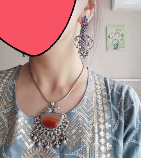 印度（925银/老银）耳坠、手绘细密画耳坠...