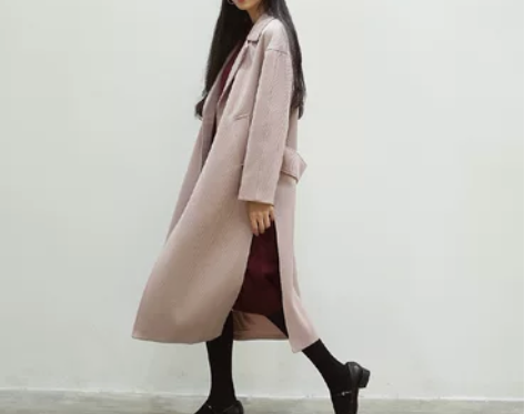 MISSWU定制 特殊人字斜纹羊毛呢开衩大...