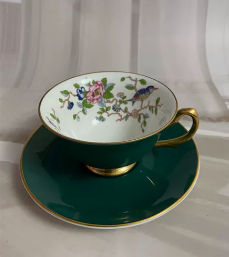 英国 Aynsley 安兹丽 珐琅彩手绘彭...