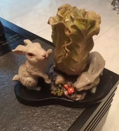 工艺品摆件，小兔子与大白菜，可爱的摆件，总...