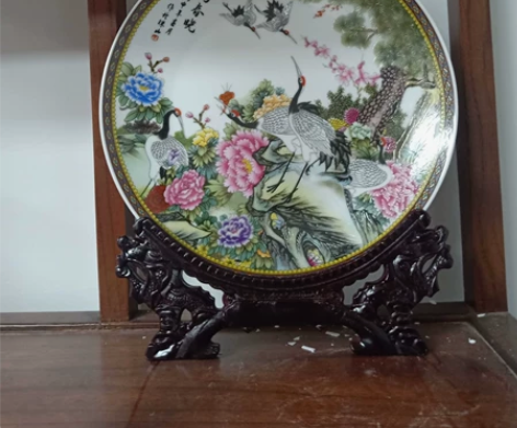 朋友的景德镇陶瓷盘鹤鸣春晓，喜欢的直接带走...