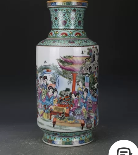 「亏本包邮」博古架摆件珐琅彩花瓶，完好无损...