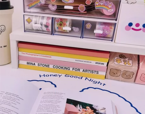 ins风桌面收纳盒抽屉式学生胶带文具笔宿舍...