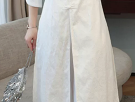 服装女装 禅服女改良旗袍中国风棉麻茶服连衣...