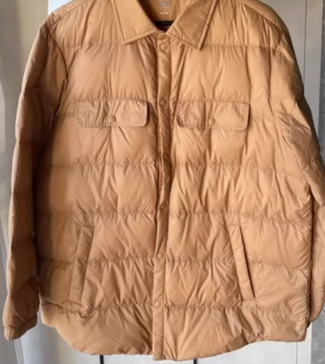GAP 轻便羽绒服 衬衫款式 浅卡其 实物...