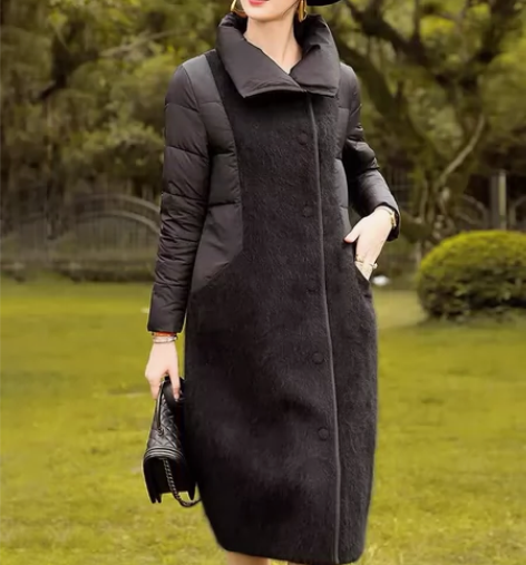 卡米兰羽绒服白鸭绒拼接羽绒服 官网购入 ...