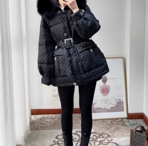 九成新羽绒服！！ 小香风菱格羽绒服 冬季新...