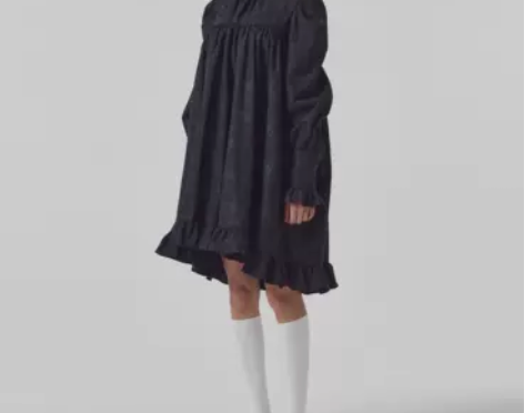 现货Fletta韩国代购小众设计绿色格纹荷...