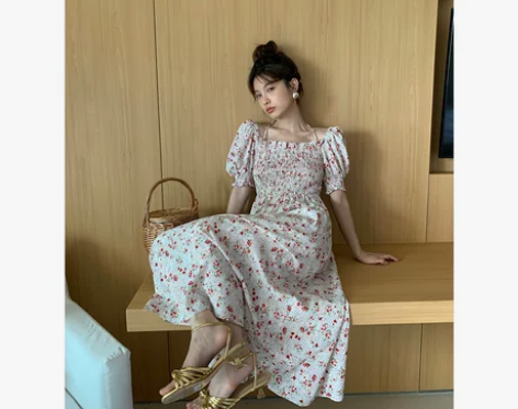 summer Rose挂脖气质碎花连衣裙2...