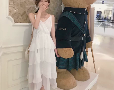 南瓜谷层层蛋糕裙连衣裙2019新款夏裙子超...