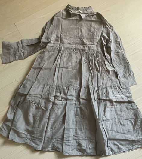 小愚丝麻材质衬衫蛋糕裙155/80A,只去...