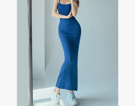 纯欲风吊带连衣裙女夏紧身显瘦弹力性感辣妹包...