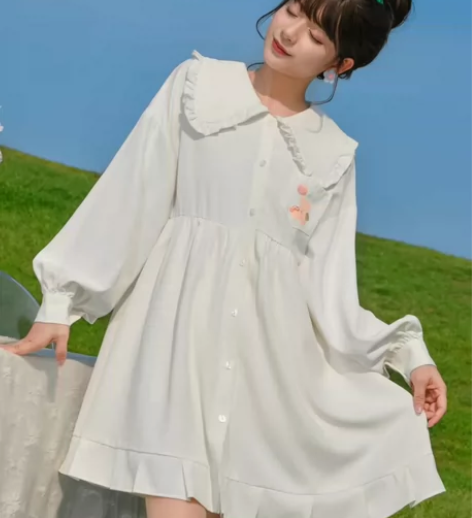 （有实物图）原创森女部落 小熊野餐 娃娃领...