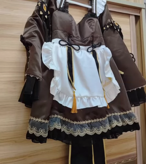 悠窝窝胡桃同人女仆cos 不含鞋子假发穿过...