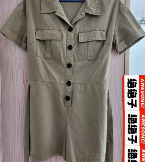 三福 女 工装连体裤 简约 时尚 有腰带 ...