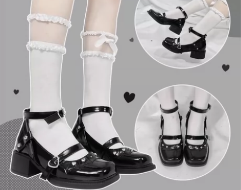 全糖硬妹 GURURU原创方头尖头少女爱心...